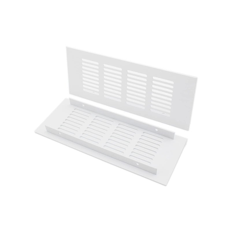 TTZEZE 2PCS Air Vent Cover,TTZEZE White Aluminium Alloy Ventilation Grille Rectangle Metal Louvered Grill Cover for Wardrobe Stove Shoes Cabinet Sink Kitchen Bathroom Side Wall Ceiling and Floor Exhaust Vent - Image 3